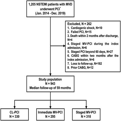 Culprit vessel vs. immediate multivessel vs. out-of-hospital staged intervention for patients with non-ST-segment elevation myocardial infarction and multivessel disease